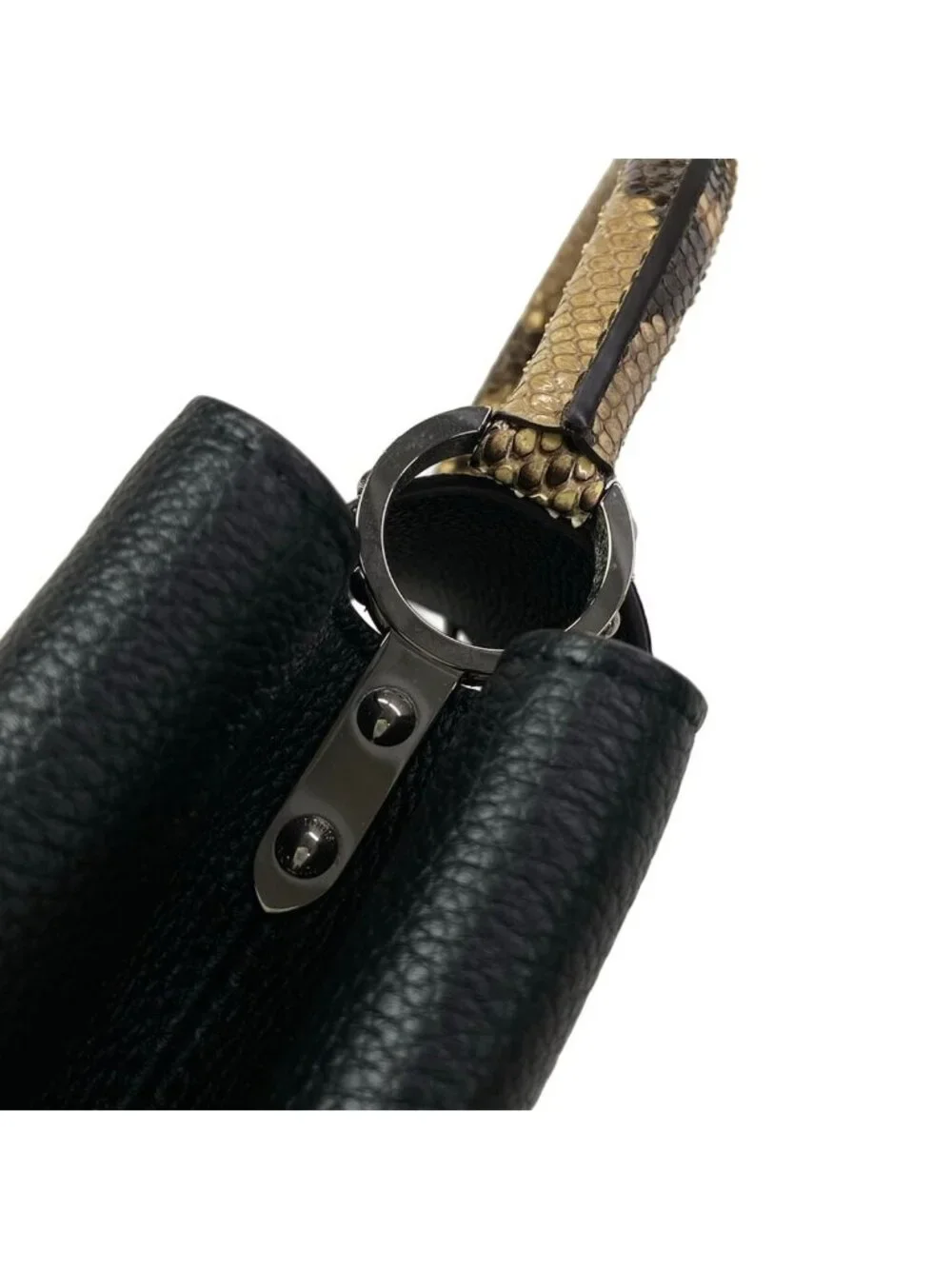 Louis Vuitton Handbag Capucines MM Noir Leather Cowhide
